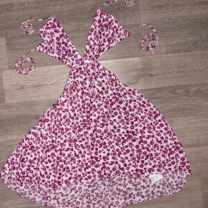 Floral Backless Dress in Pink